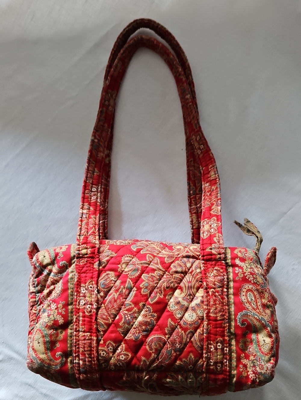 Quilted Red Paisley Vera Bradley Small Duffel Bag